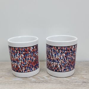 Rare Where's Waldo Collectible 2 Ceramic Mugs - 90s Nostalgia Pop Culture Decor